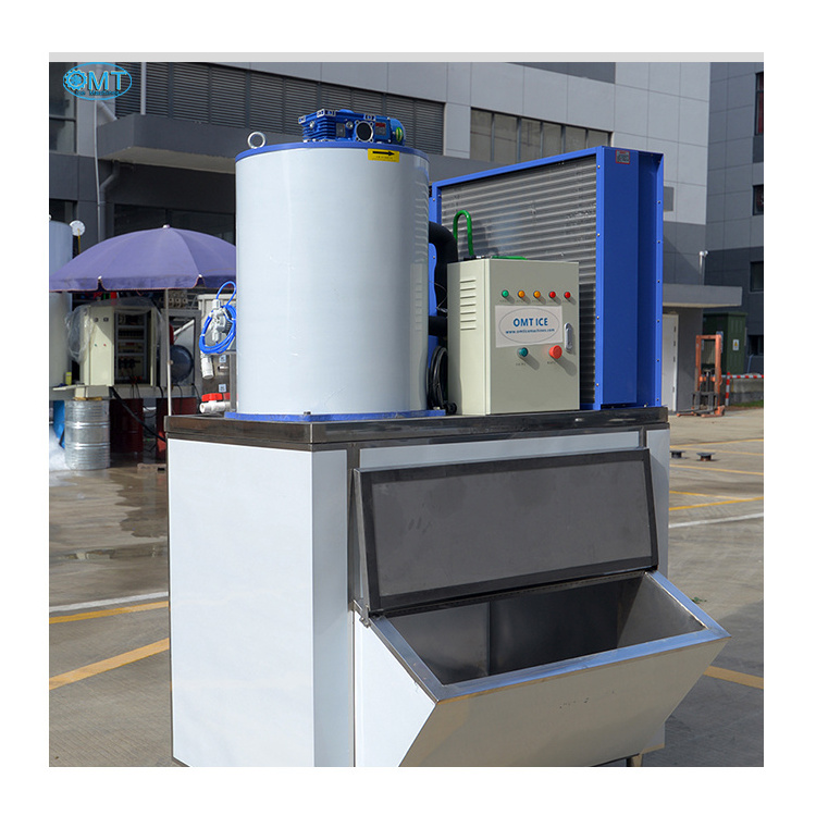 Custom China Best 1.5 Ton High Production Commercial Flake Ice Maker Machine Used In Fishery Ice Plant