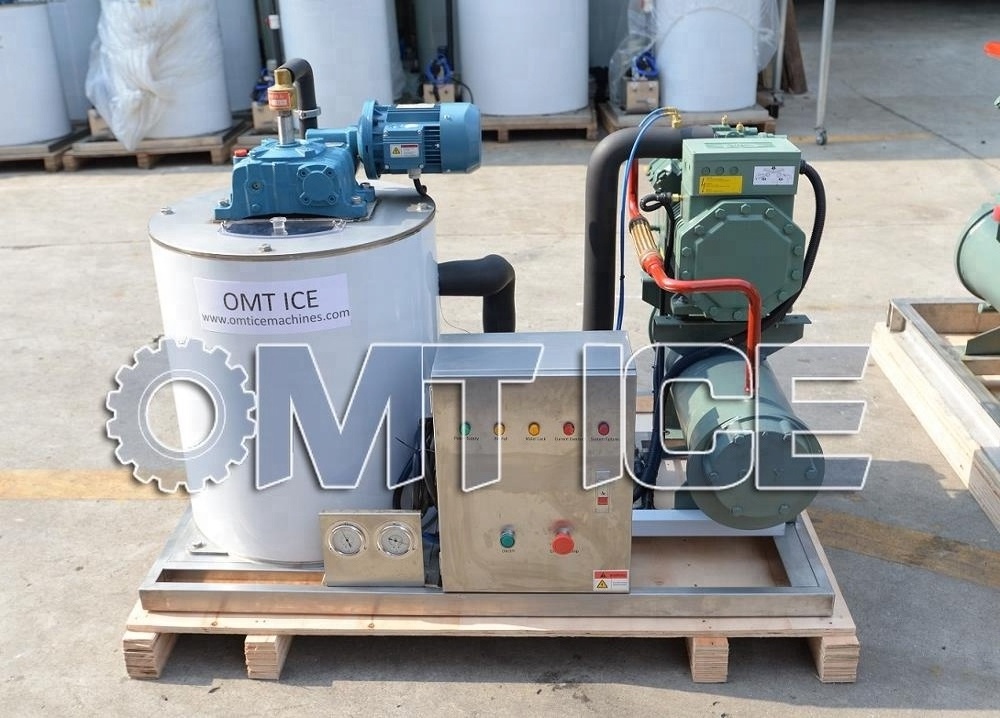 OMT 1Ton Sea water Dry ice Flake ice making machine for vessel use