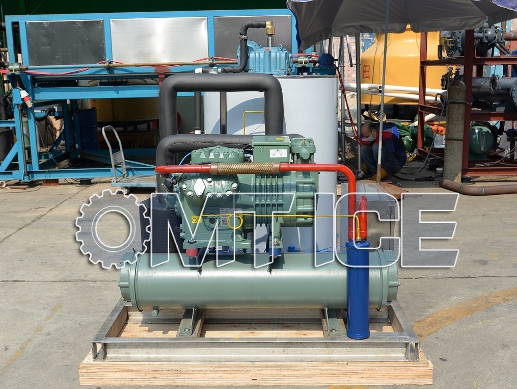 OMT 5Ton/24hrs sea salt water ice flake making machine for tuna fishing boats