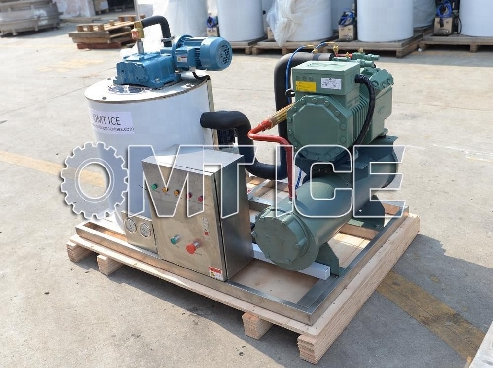 OMT 1Ton Sea water Dry ice Flake ice making machine for vessel use