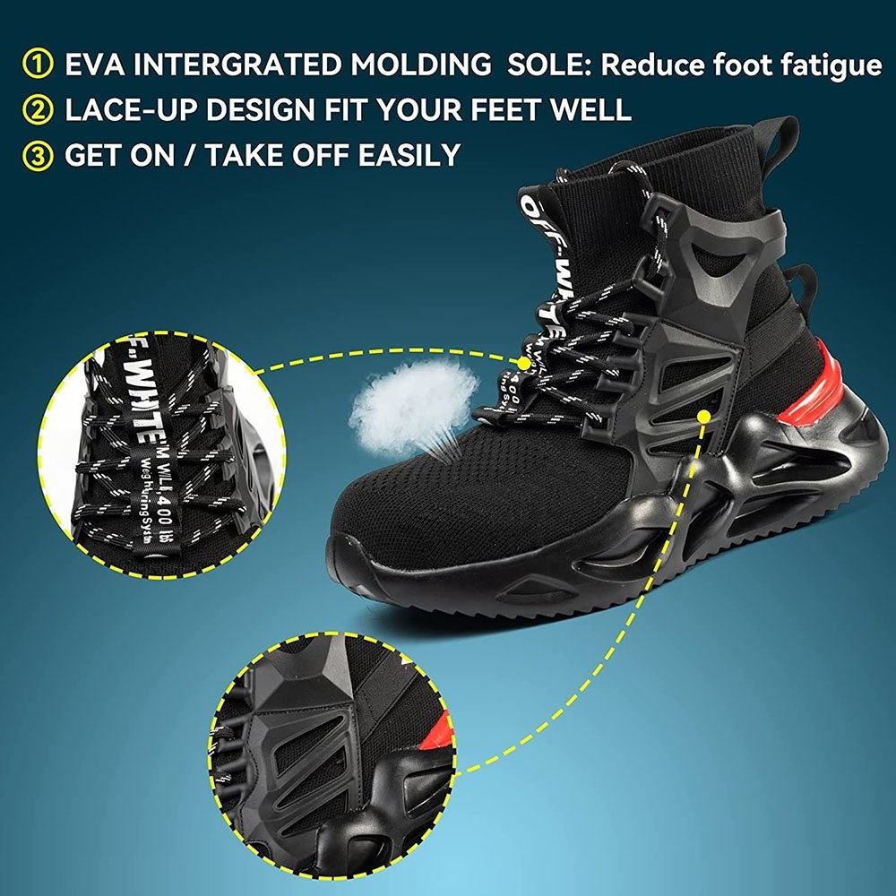 Breathable Steel Toe Boot for Men Comfortable Work Safety Shoes Industrial Construction Shoes Indestructible Shoes