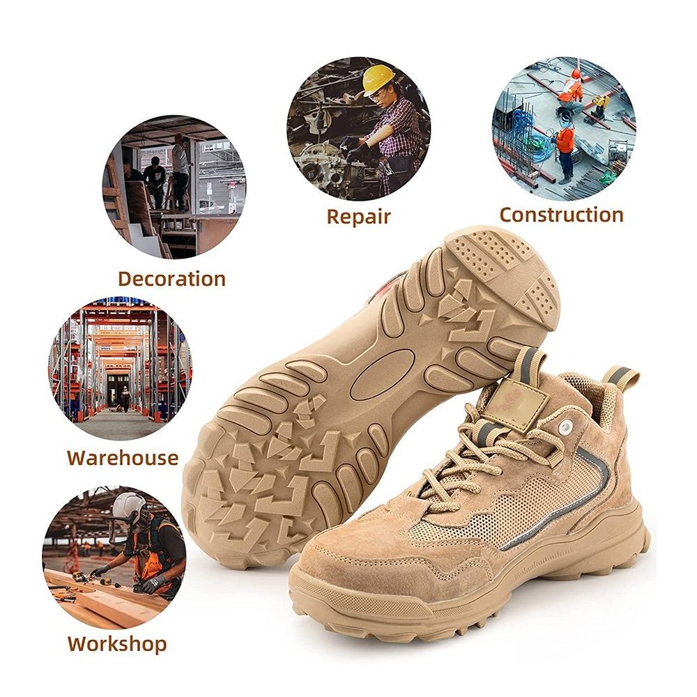 Men Lightweight Indestructible Work Sneakers for Women Puncture Proof Comfortable Slip On Safety Shoes