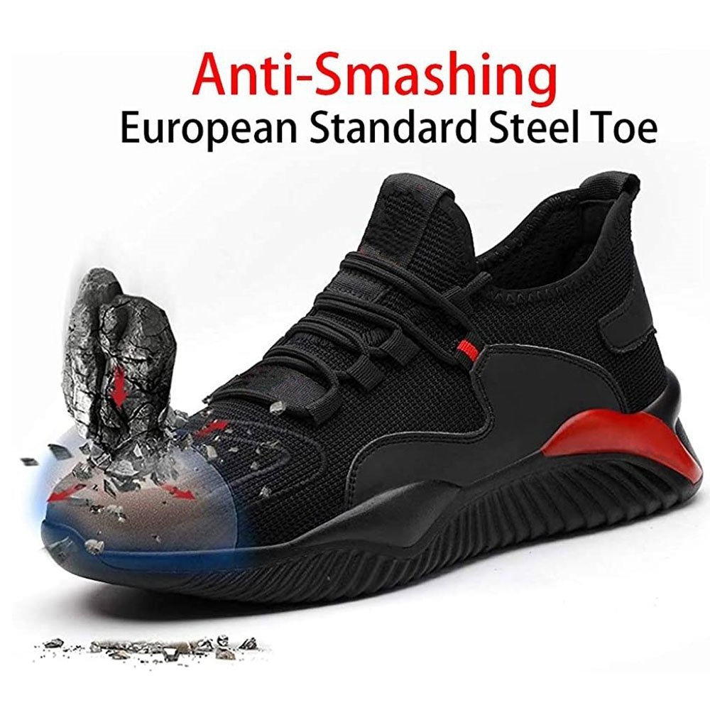 Men Women Steel Toe Sneaker Shoes Slip Resistant Indestructible Construction Shoes Roofing Shoes Safety Work