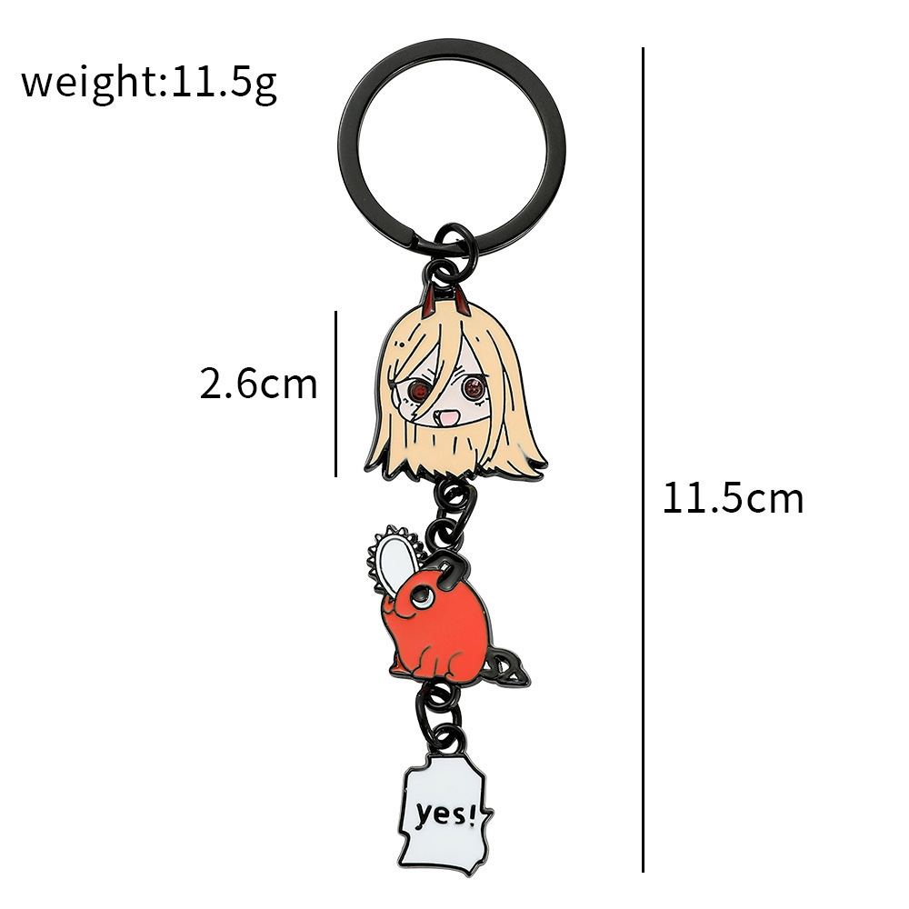 Cartoon Chainsaw man custom made personalized cheap enamel keychains for souvenir