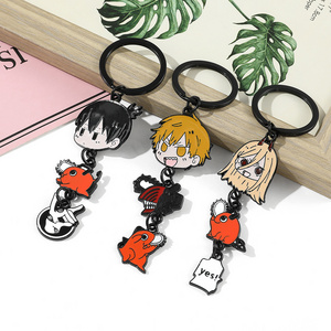 Cartoon Chainsaw man custom made personalized cheap enamel keychains for souvenir