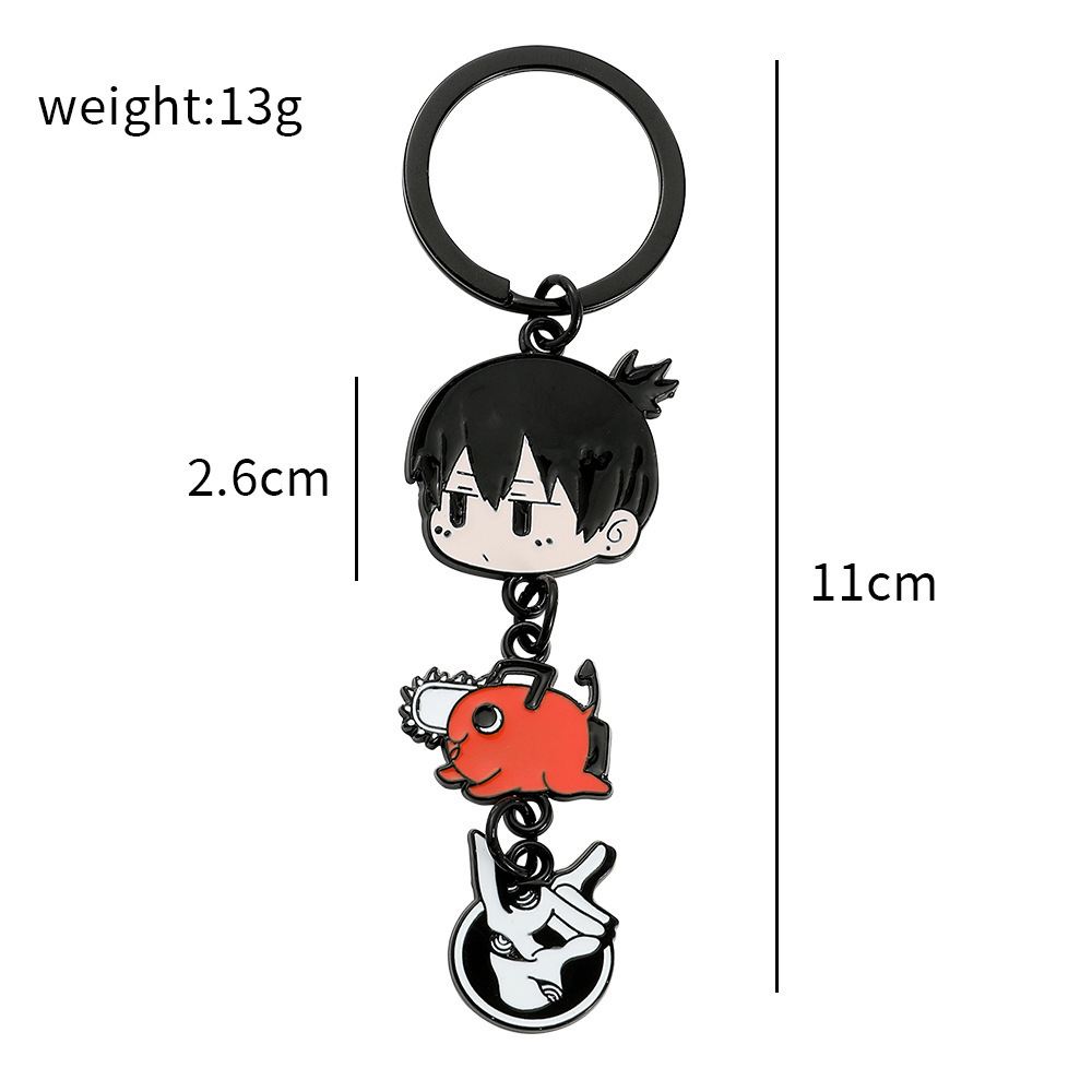 Cartoon Chainsaw man custom made personalized cheap enamel keychains for souvenir