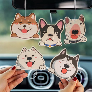 Cheap custom dog designs hanging paper perfume car air fresheners with many smells