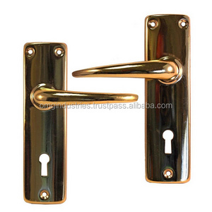 OMG Industries Brass Plated Iron Handle Set square door handles front door lock body lock cylinder door handle set