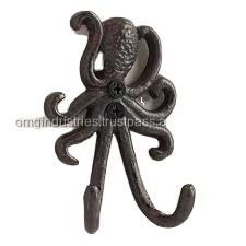 OMG Industries Cast Iron Black Ceiling Hook Solid Brass Hat & Coat Hook Bathroom Hanger Towel Hanging Hook