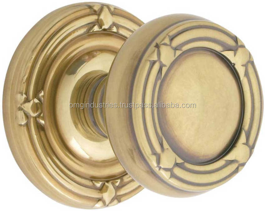 OMG Industries Solid Brass Knob on Back plate door plate handle cabinet pulls Kitchen hardware Drawer Pull Handle