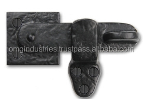 OMG Industries Cast Iron Black Tower Bolt door latch lock gate latch