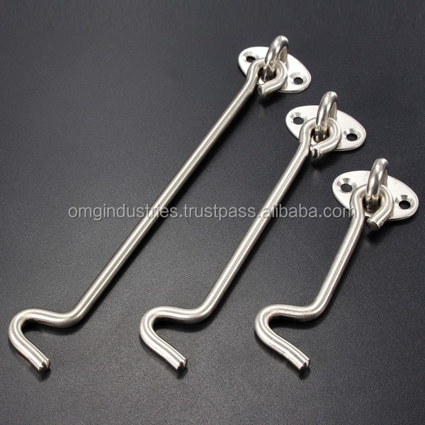 OMG IUndustries Door Bolt Window Sliding Door Latch Cabin Hook And Eye Latch Lock Shed Gate Door Catch Silent Holder