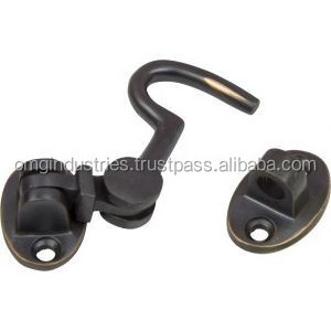 OMG Industries BRASS DOOR HOOK  Window Sliding Door Latch Cabin Hook And Eye Latch Lock Shed Gate Door Catch Silent Holder