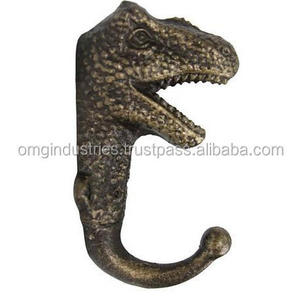 OMG Industries  Dinosaur Head Coat Hook Double ceiling Hanging Hanger Cast Iron Black Hat & Coat Hook