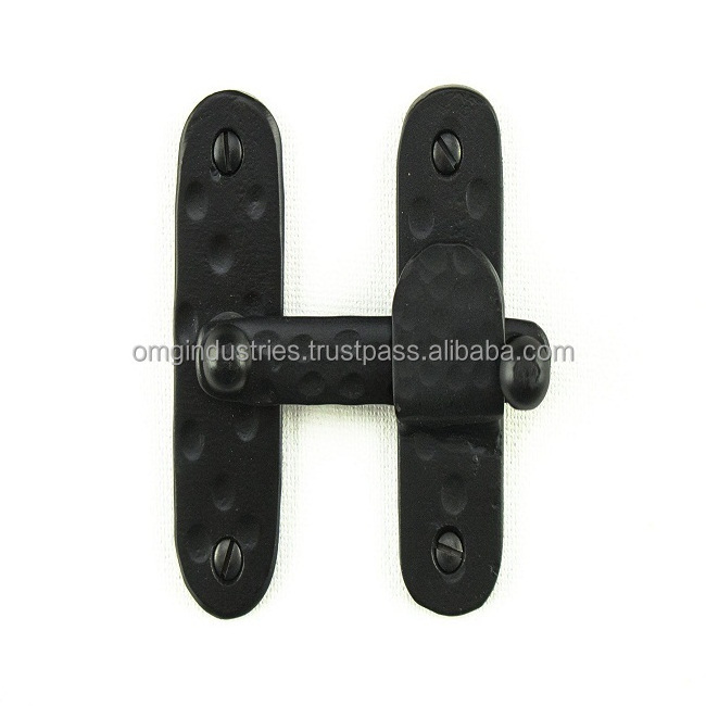 OMG Industries Black Finish Heavy Duty Self Closing Door Latches Thumb Gate Latch Hardware for Wooden Fence