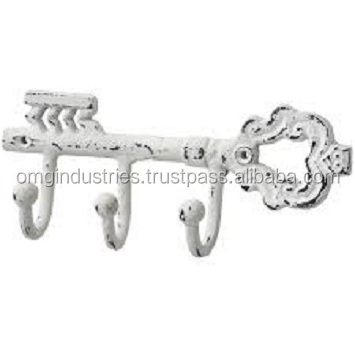 OMG Industries Antique White Cast Iron Key Hook Wall Mount Coat Hook Cast iron Black Hanging Hook