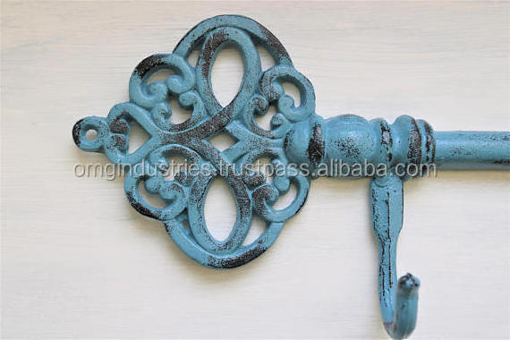 OMG Industries Antique White Cast Iron Key Hook Wall Mount Coat Hook Cast iron Black Hanging Hook