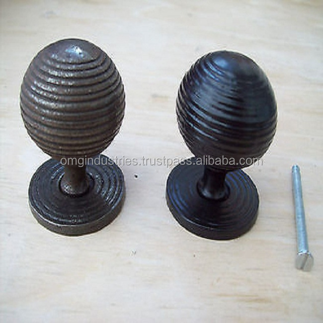 OMG Industries Cast Iron Black Center Front Pull Door Knob Round small furniture kitchen cabinet pulls and knobs