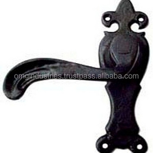 OMG Industries Cast Iron Black Lever Door Handle On Plate Mortice Handle With Lever Lock