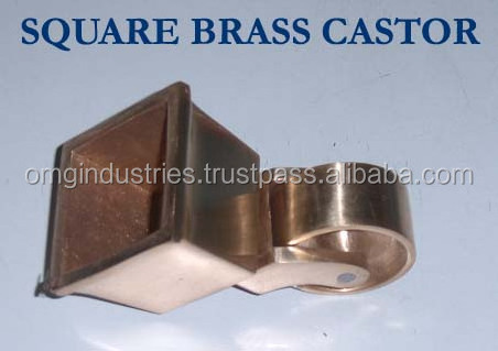 OMG Industries Solid Brass Square Wheel Castor