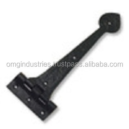 OMG Industries T Strap Shed Door Hinges Heavy Duty Gate Hinges Black Tee Hinge Wrought Hardware for Wooden Fences Garden