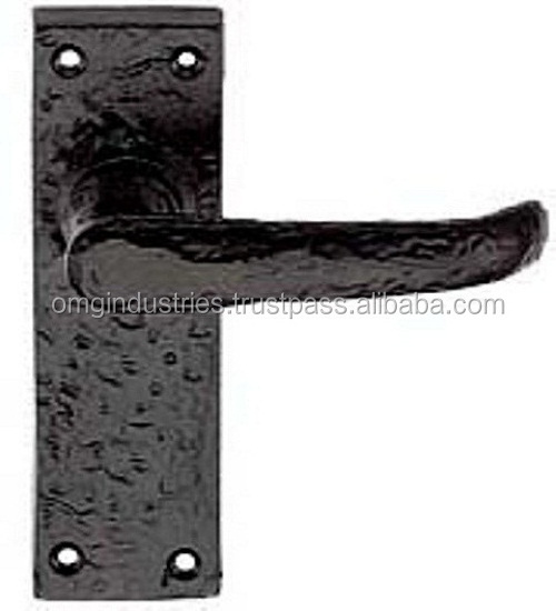 OMG Industries cast iron Rustic Black Door Handle mortise door lever handle heavy duty furniture hardware