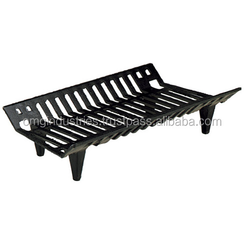 OMG Industries Black Cast Iron Fireplace Grate Outdoor Charcoal Grill in the Fireplace wood holder & Fire pit