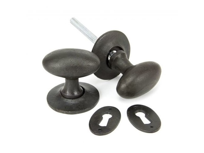 OMG Industries  cast iron black oval rim mortis knobs  Door knobs cast iron mortice lever latch door knobs pull handles