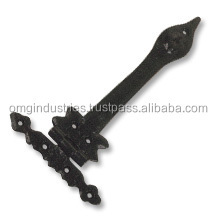 OMG Industries T Strap Shed Door Hinges Heavy Duty Gate Hinges Black Tee Hinge Wrought Hardware for Wooden Fences Garden