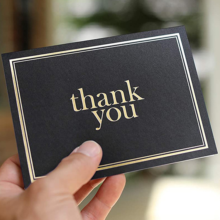 Wholesale Hot Stamping Gold Foil Blank Note Cards Shopping Thank You Cards