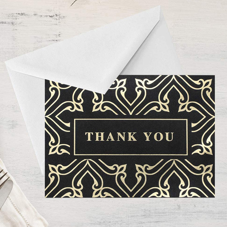 Wholesale Hot Stamping Gold Foil Blank Note Cards Shopping Thank You Cards