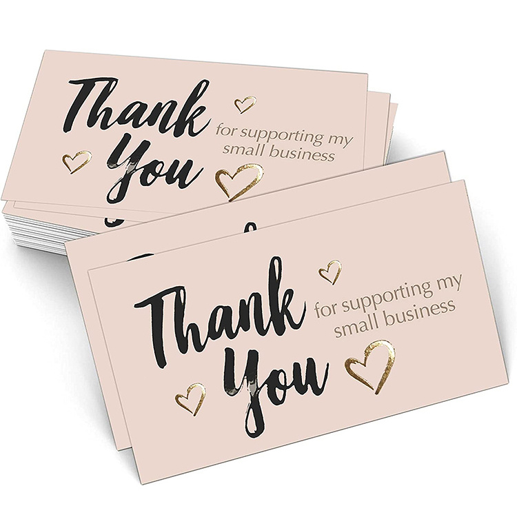 Wholesale Hot Stamping Gold Foil Blank Note Cards Shopping Thank You Cards