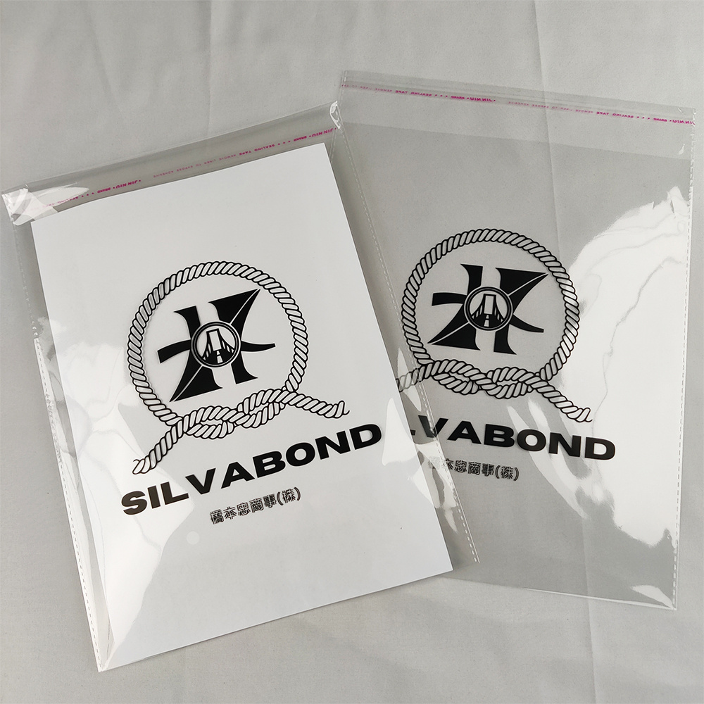 Custom Logo Clothing Clear Package Plastic OPP Bag Self Adhesive Seal Cello Bag Transparent Cellophane Bags with adhesive