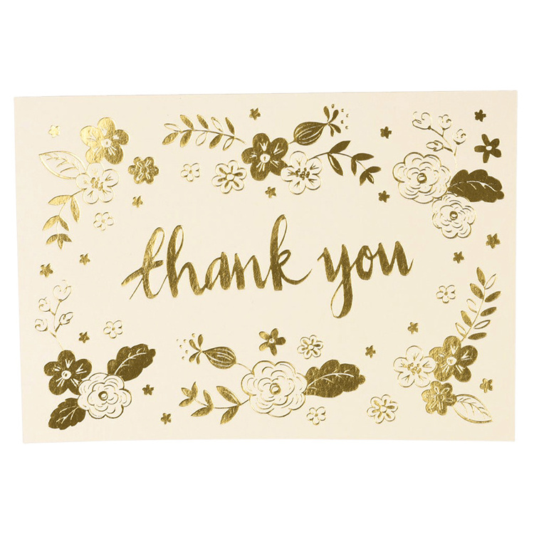 Wholesale Hot Stamping Gold Foil Blank Note Cards Shopping Thank You Cards