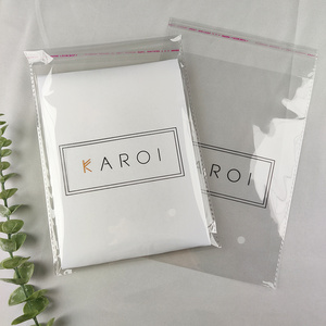 Custom Logo Clothing Clear Package Plastic OPP Bag Self Adhesive Seal Cello Bag Transparent Cellophane Bags with adhesive