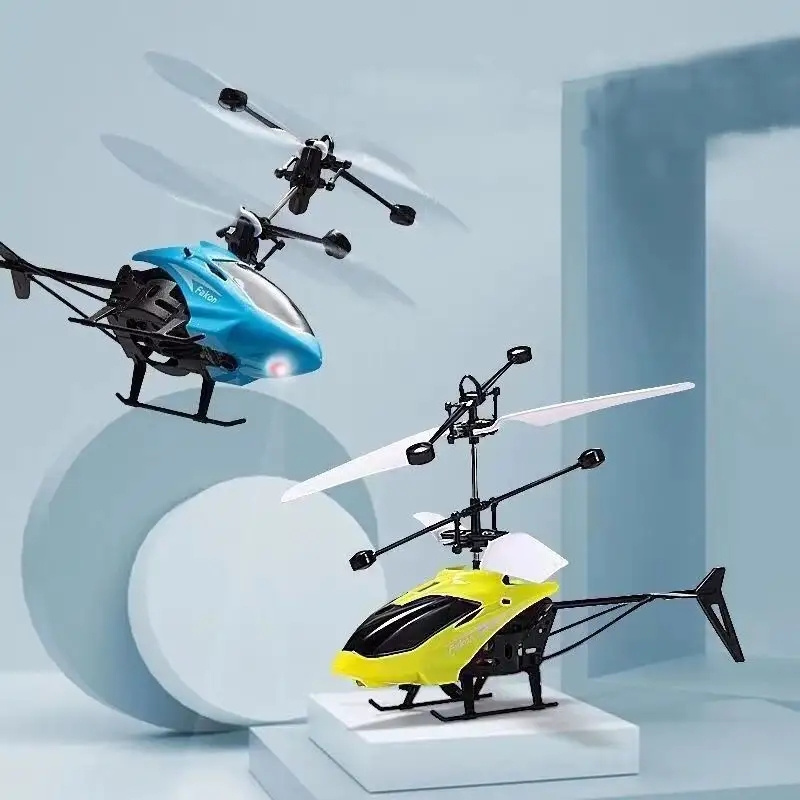 Remote controlled aircraft induction suspended two-way helicopter crash resistant with light rechargeable flying children's toys