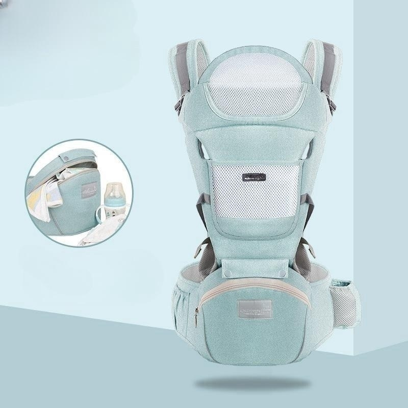 Hot selling solid color baby shoulder straps can store baby stools horizontal armrests dual purpose shoulder straps