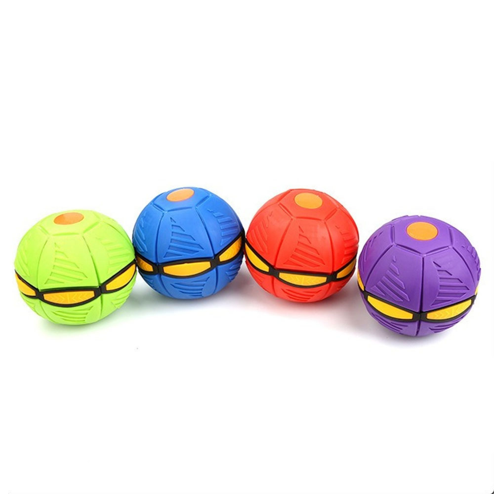 Elastic flying disc ball Outdoor kid's sports toy foot on the magic UFO deformed music and light  ball blast ball disc