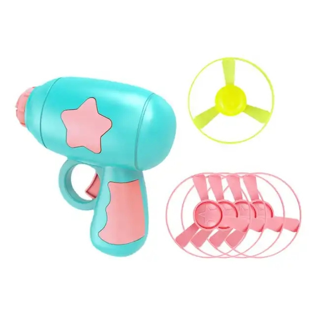 Colorful Bamboo-copter Pistol Toys Press Ejection Children's Pistol Toys