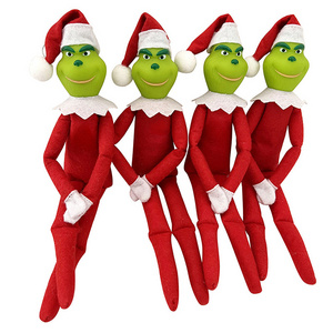 Christmas Green Fur Monster Grinch Elf Decoration Halloween Pumpkin Elf Decoration