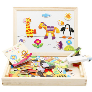 Animal puzzle music double-sided magnetic drawing board children's puzzle puzzle