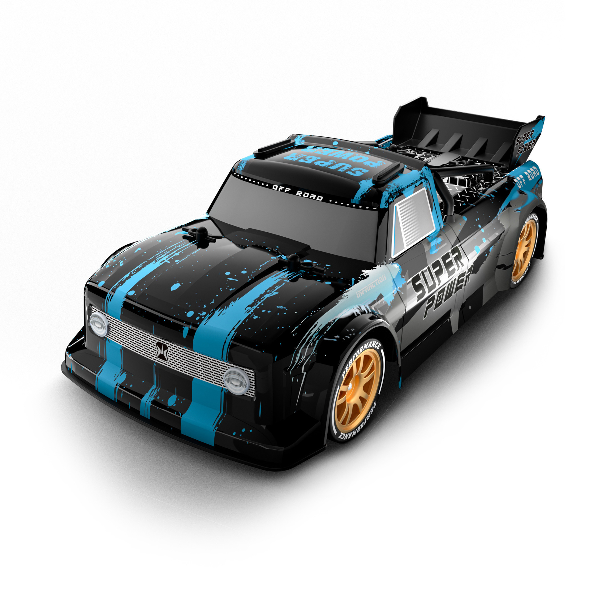 2.4G short truck drift high-speed car racing toy electric spray brushless four-wheel drive toys remote control car