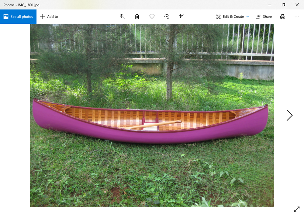 Green Cedar strip canoe with Ribs Curved Bow 10'  with canoe paddle for lake handcrafted wooden boat kayak canoe for sale