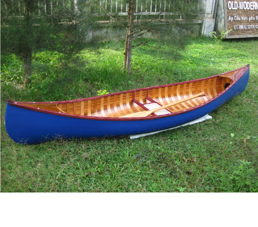 Green Cedar strip canoe with Ribs Curved Bow 10'  with canoe paddle for lake handcrafted wooden boat kayak canoe for sale