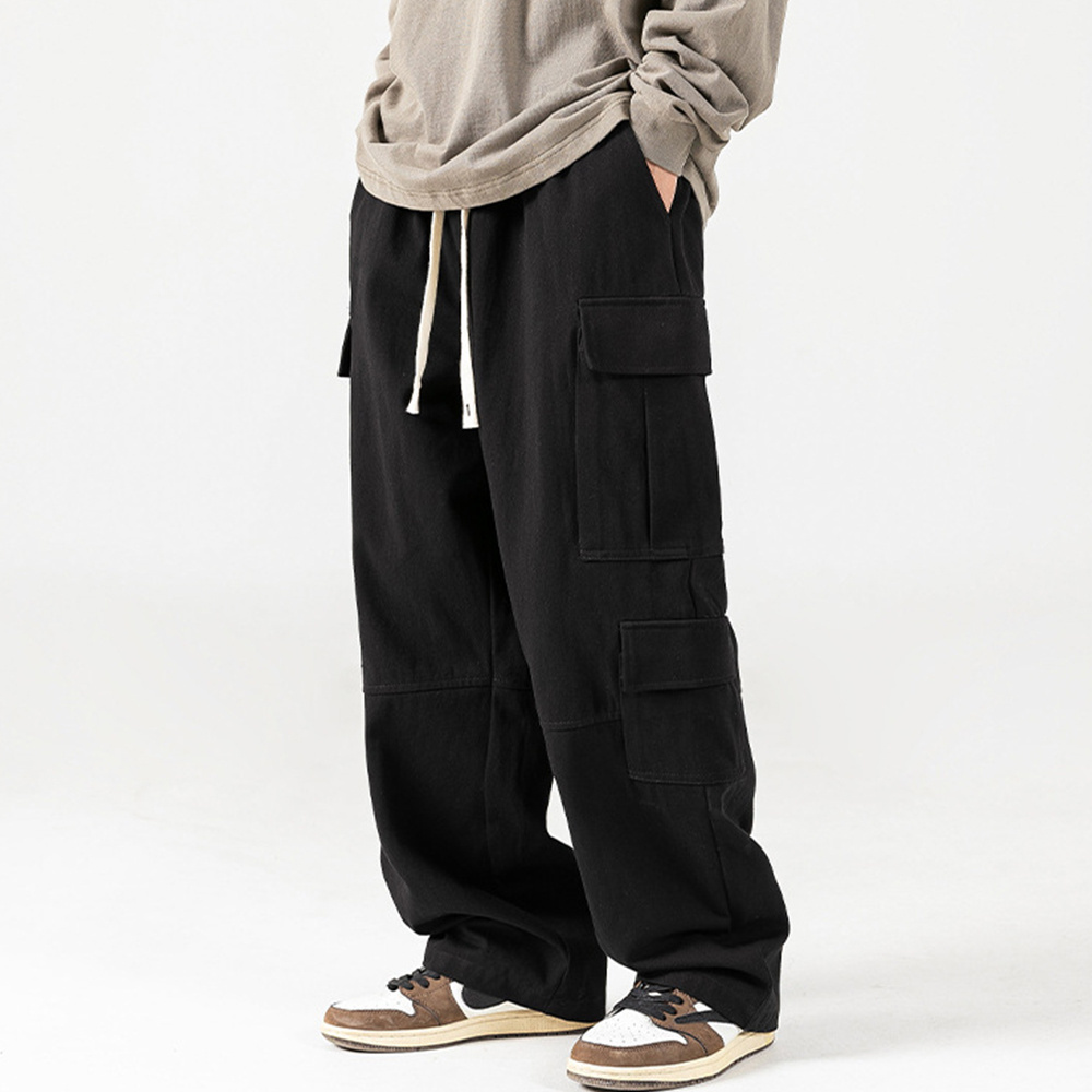 Men's Trendy Casual Baggy Cargo Pants athletic Loose Fit straight pattern Joggers with Pockets for Streetwear