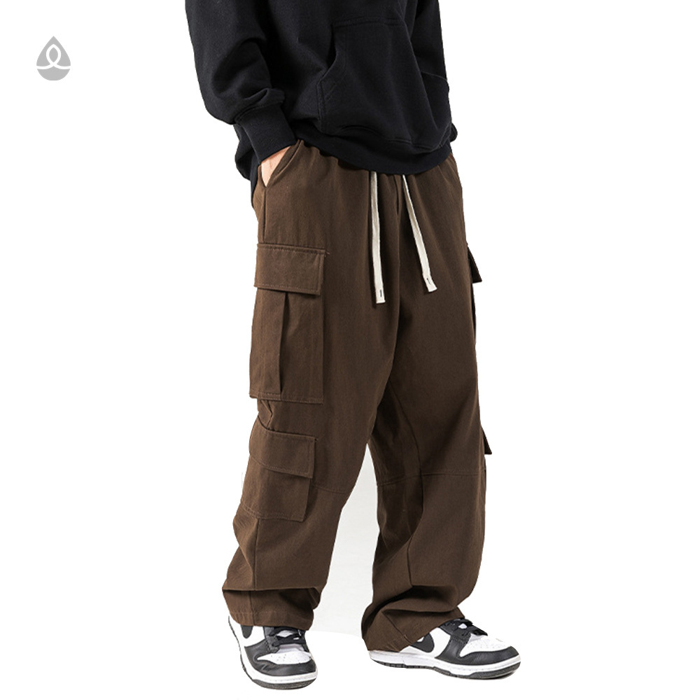 Men's Trendy Casual Baggy Cargo Pants athletic Loose Fit straight pattern Joggers with Pockets for Streetwear