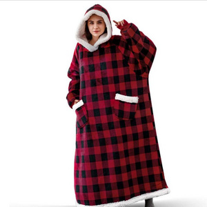 Christmas oversized Wearable Blanket Hoodie, Flannel Fleece Warm Big Hooded blanket Sweatshirt for Women Men Adults and Kids