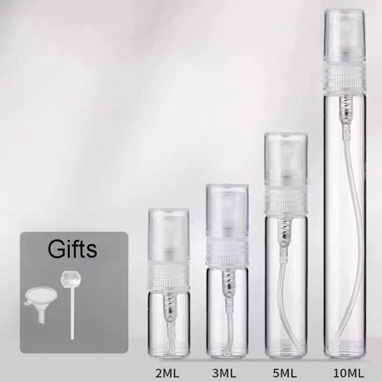 2ml 3ml 5ml 8ml 10ml custom small refillable round empty luxury glass bottling perfume oil spray sample bottle