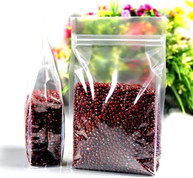 Clear Matt Resealable Flat Bottom Stand Up Pouch With Zip Lock 8 Sides Seal Plastic Packaging Bag with zipper