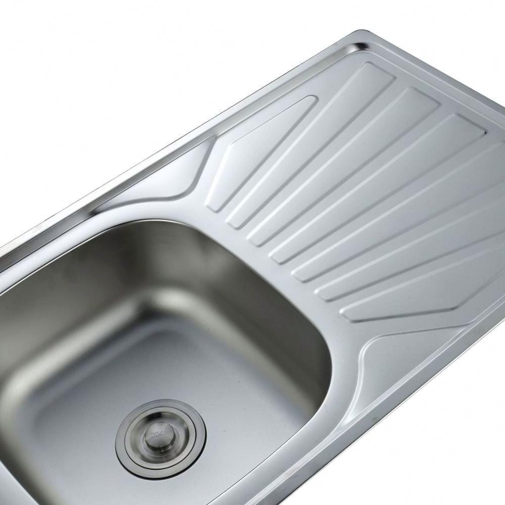 GALENPOO Double basin stainless steel kitchen sink 201 stainless steel undermount sink with drain board